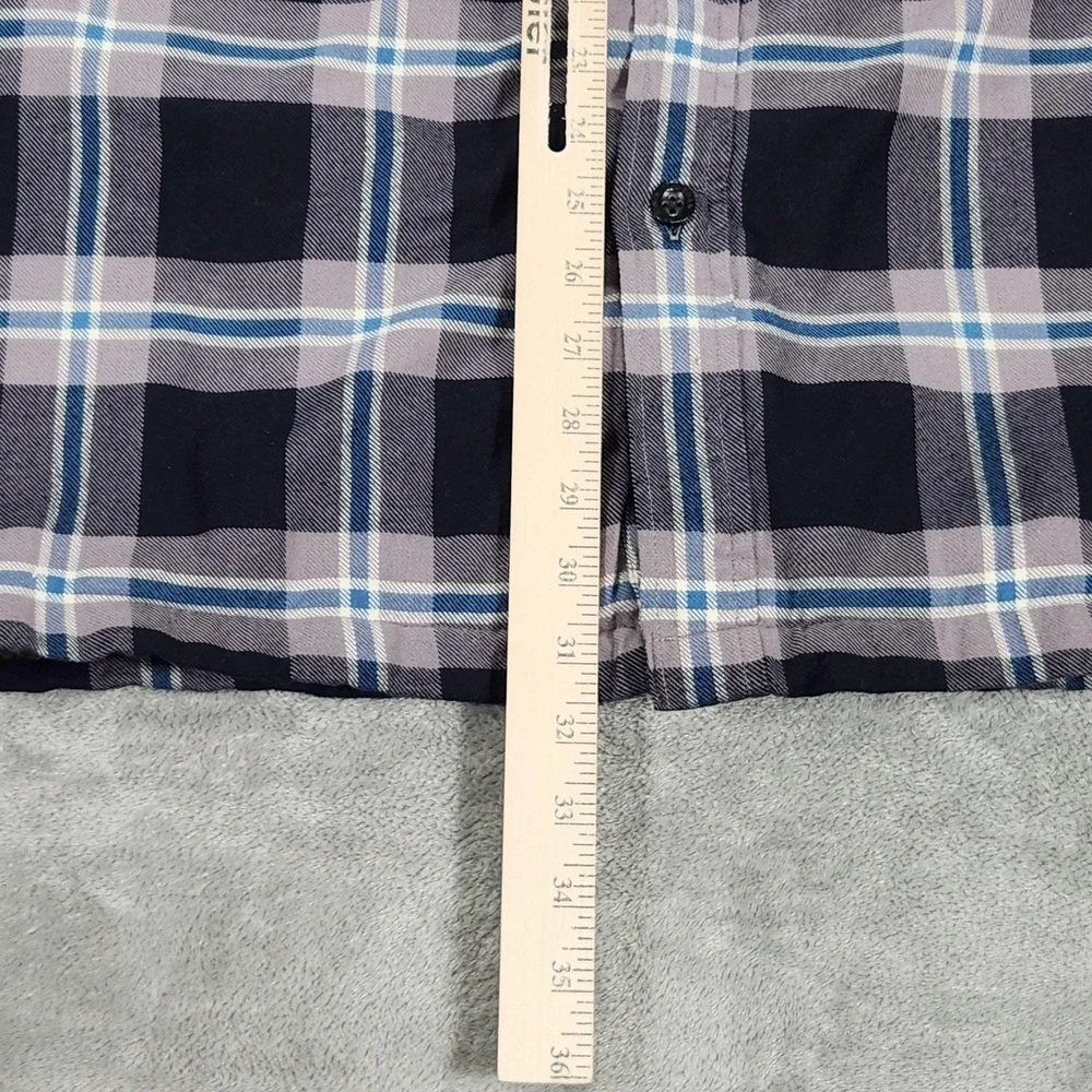 LL Bean Shirt Jacket Mens XL Blue Plaid Fleece Lined Flannel Traditional Fit